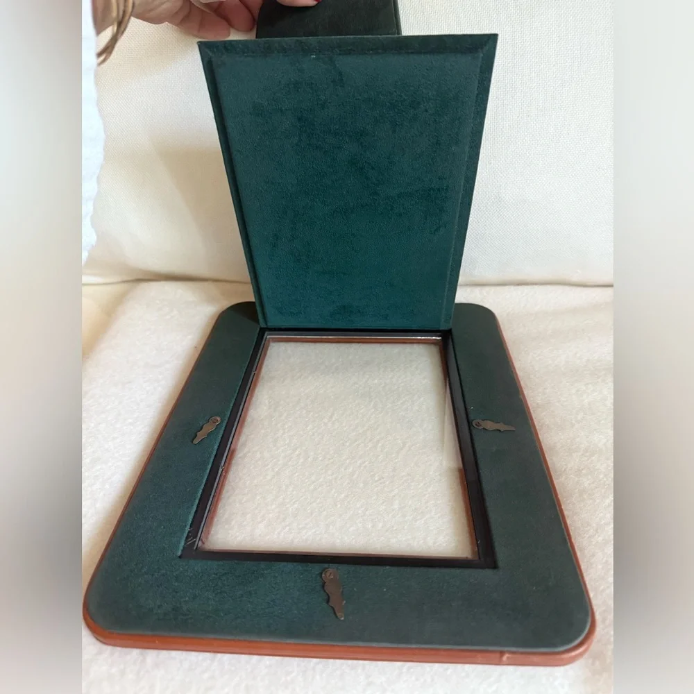 Gucci VTG Circa 1970 Cognac Genuine Leather Picture Frame 8x10